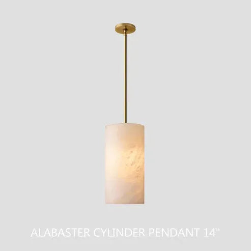 Hand-Carved Alabaster Cylinder Pendant - King Lamps