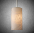 Hand-Carved Alabaster Cylinder Pendant - King Lamps