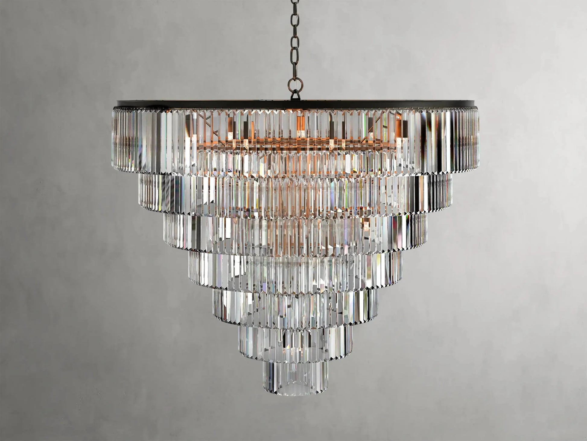 Leyland Tiered Round Crystal Chandelier - King Lamps