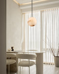 Alabaster Round Pendant Lamp with Cluster Ceiling Design for Stair Villa