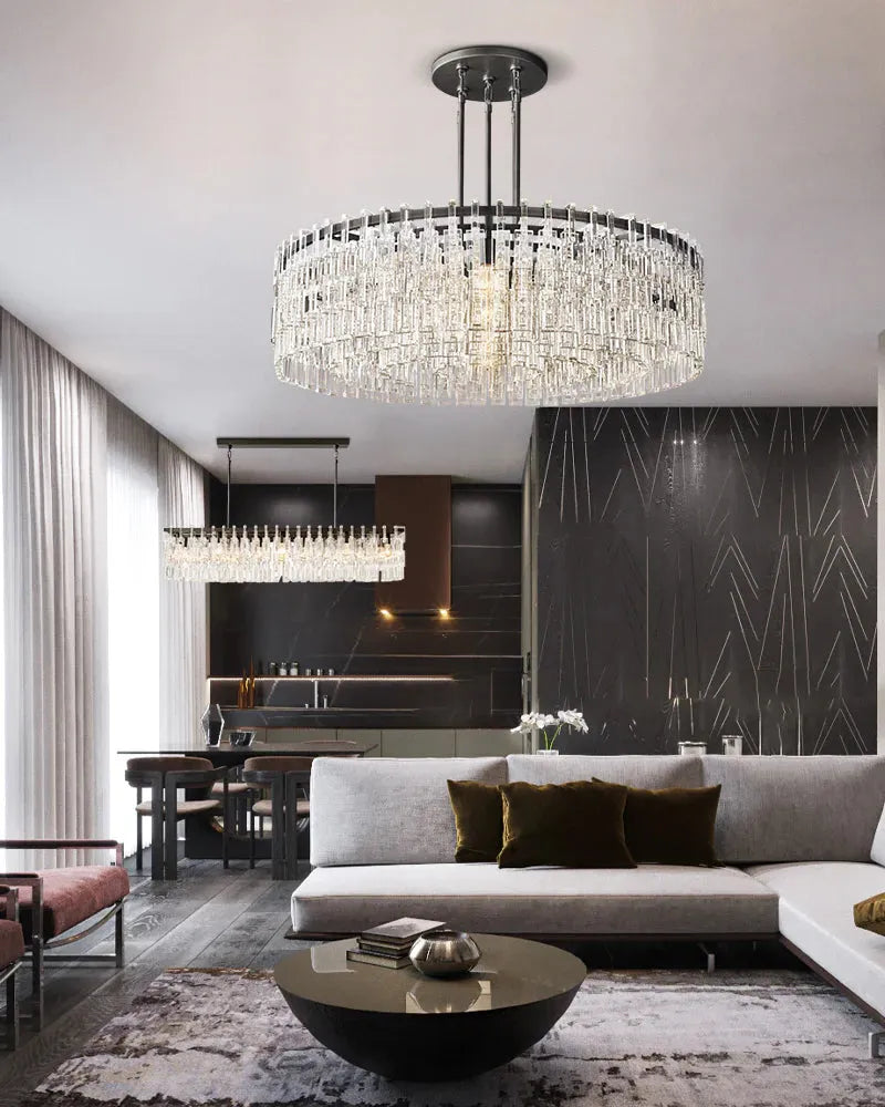 Marigan Crystal Round Chandelier 36" - King Lamps