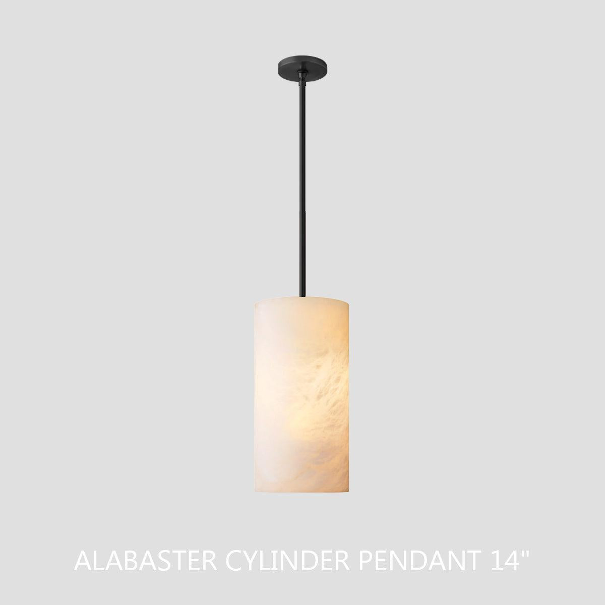 Hand Carved Alabaster Cylinder Pendent - King Lamps