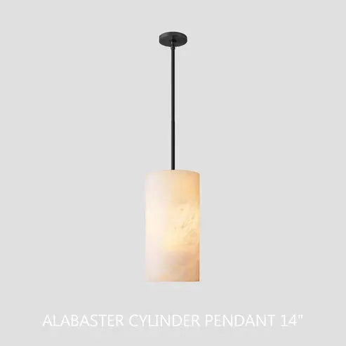 Hand-Carved Alabaster Cylinder Pendant - King Lamps