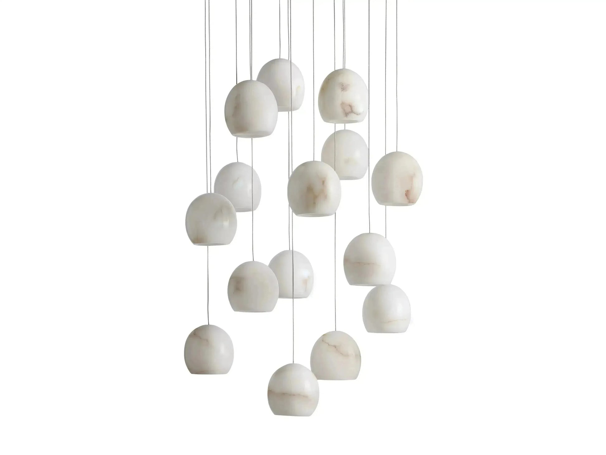 Arica Round Alabaster Chandelier 3/7/15/36 Light - King Lamps