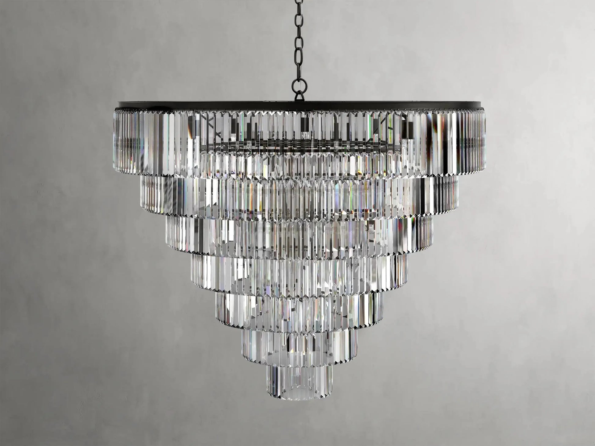 Leyland Tiered Round Crystal Chandelier - King Lamps