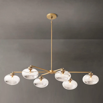 Cabrette Clear Glass Mobile Linear Chandelier - King Lamps