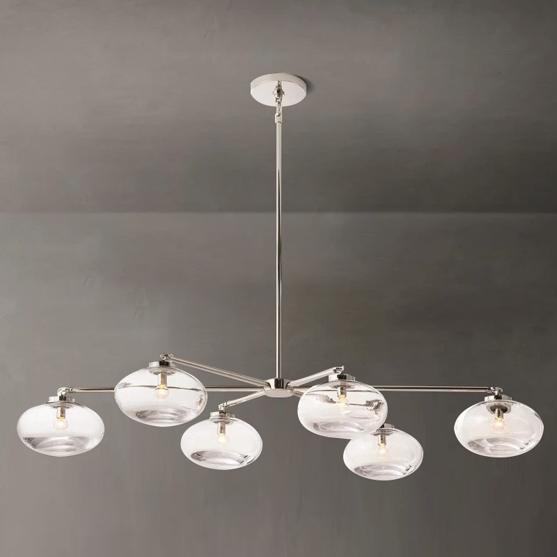 Cabrette Clear Glass Mobile Linear Chandelier - King Lamps