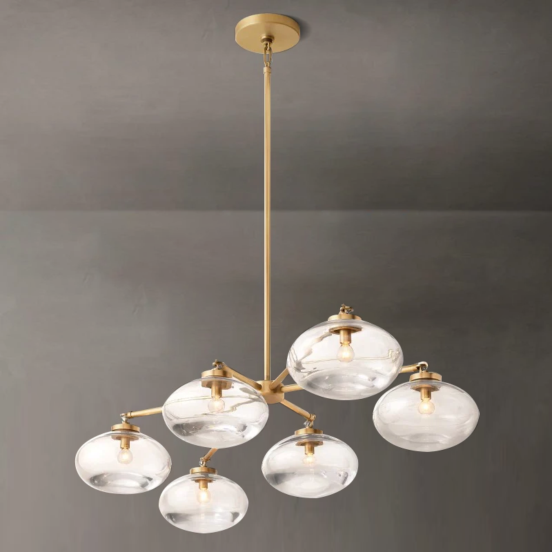 Cabrette Clear Glass Mobile Linear Chandelier - King Lamps