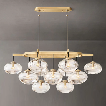 Cabrette Clear Glass Linear Chandelier 54" - King Lamps