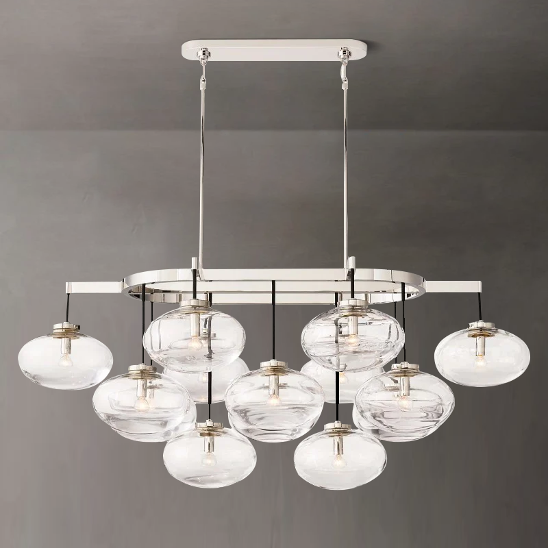 Cabrette Clear Glass Linear Chandelier 54" - King Lamps