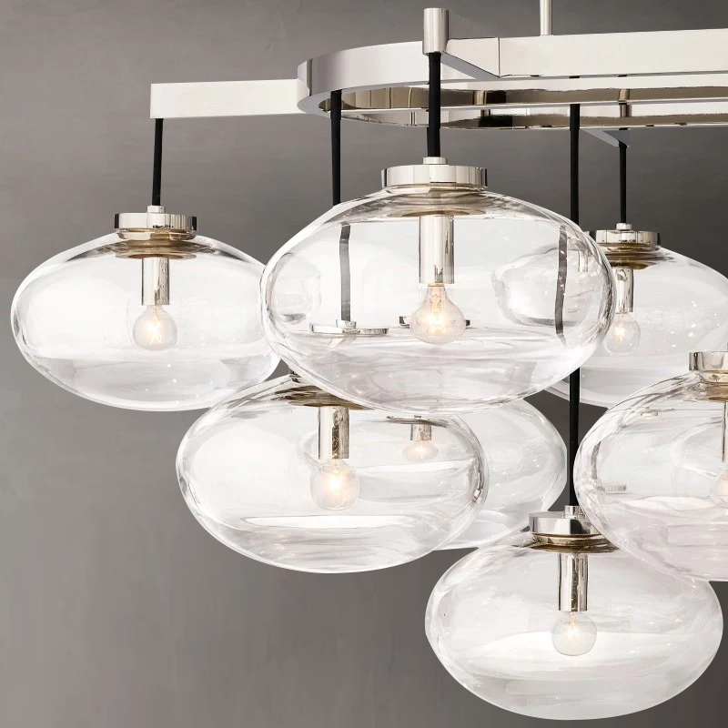 Cabrette Clear Glass Linear Chandelier 54" - King Lamps