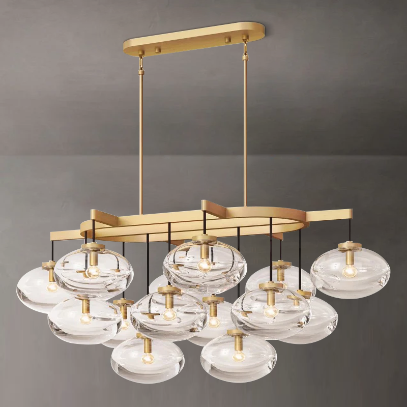 Cabrette Clear Glass Linear Chandelier 54" - King Lamps