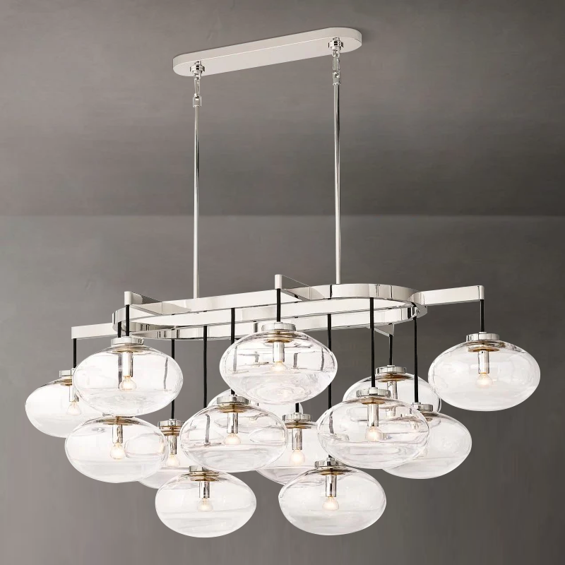 Cabrette Clear Glass Linear Chandelier 54" - King Lamps