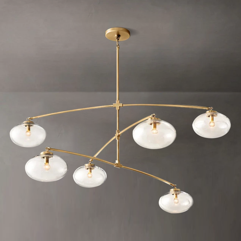 Cabrette Clear Glass Mobile Round Chandelier - King Lamps