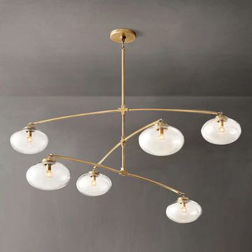 Cabrette Clear Glass Mobile Round Chandelier - King Lamps