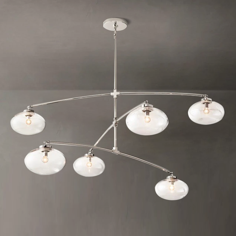 Cabrette Clear Glass Mobile Round Chandelier - King Lamps
