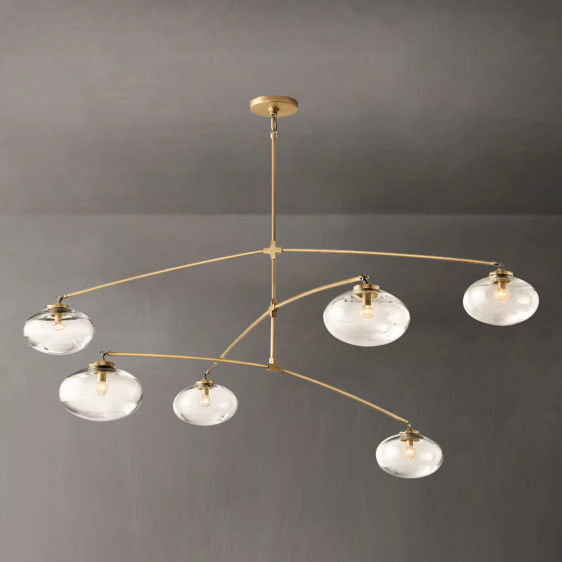 Cabrette Clear Glass Mobile Round Chandelier - King Lamps