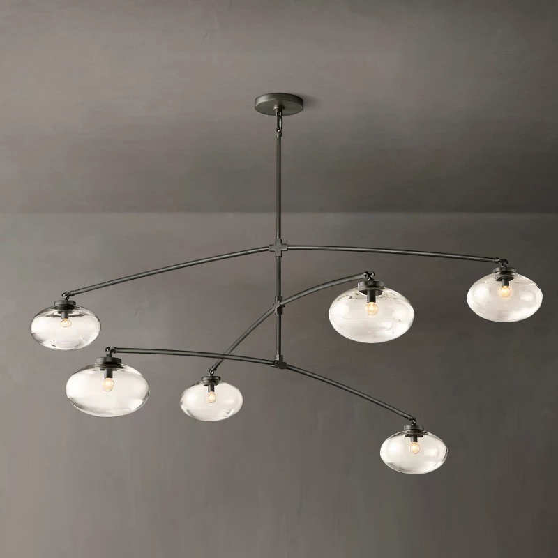 Cabrette Clear Glass Mobile Round Chandelier - King Lamps