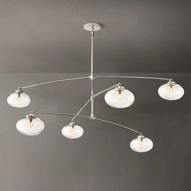 Cabrette Clear Glass Mobile Round Chandelier - King Lamps