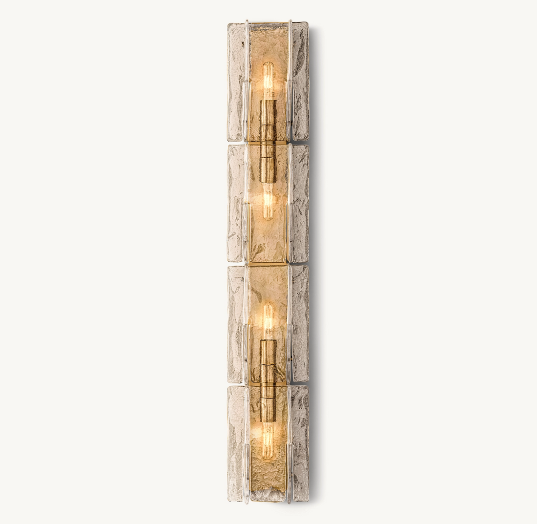 Lattice Smoke Glass Grand Sconce - King Lamps