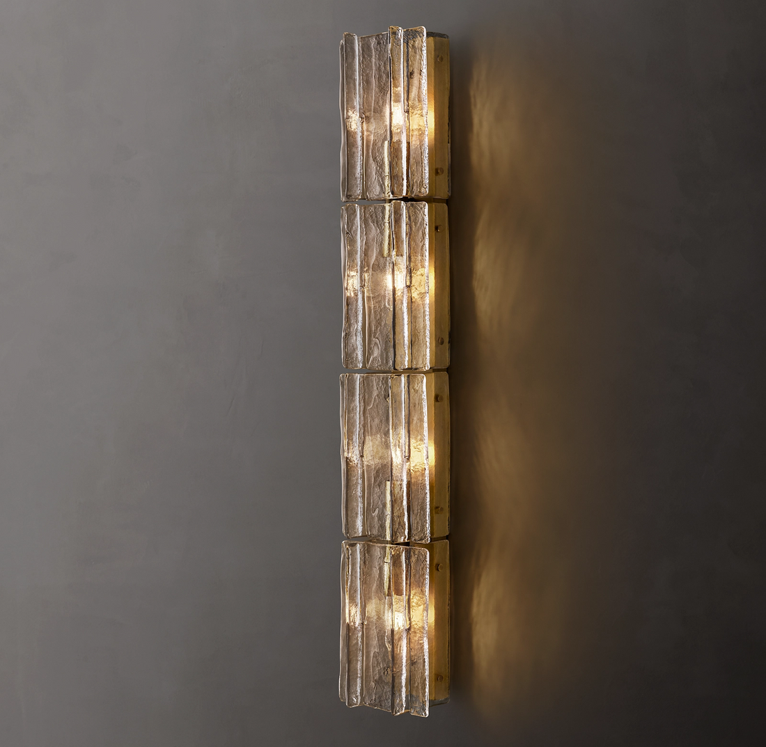 Lattice Smoke Glass Grand Sconce - King Lamps