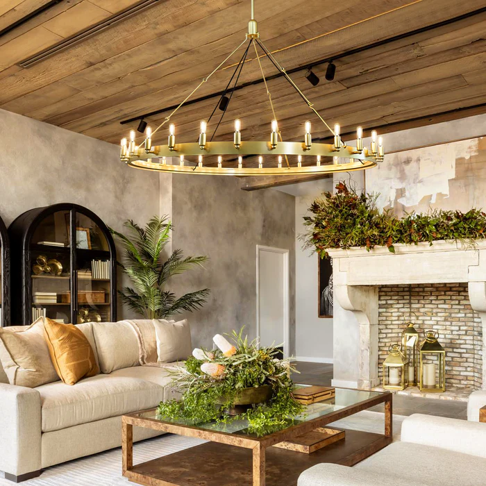 Camino Vintage Filament Outdoor Round Chandelier-King Lamps