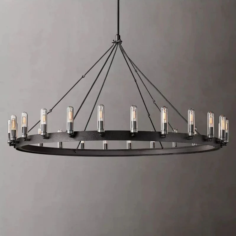 Camino Vintage Filament Outdoor Round Chandelier-King Lamps