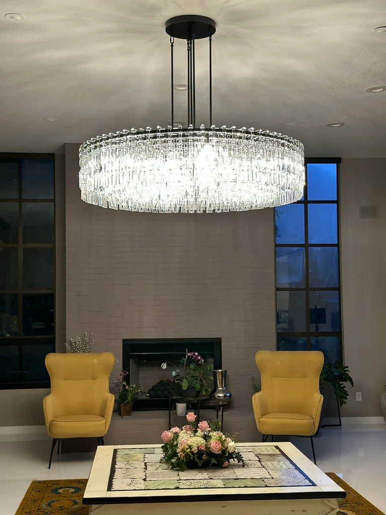 Marigan Crystal Round Chandelier 36" - King Lamps