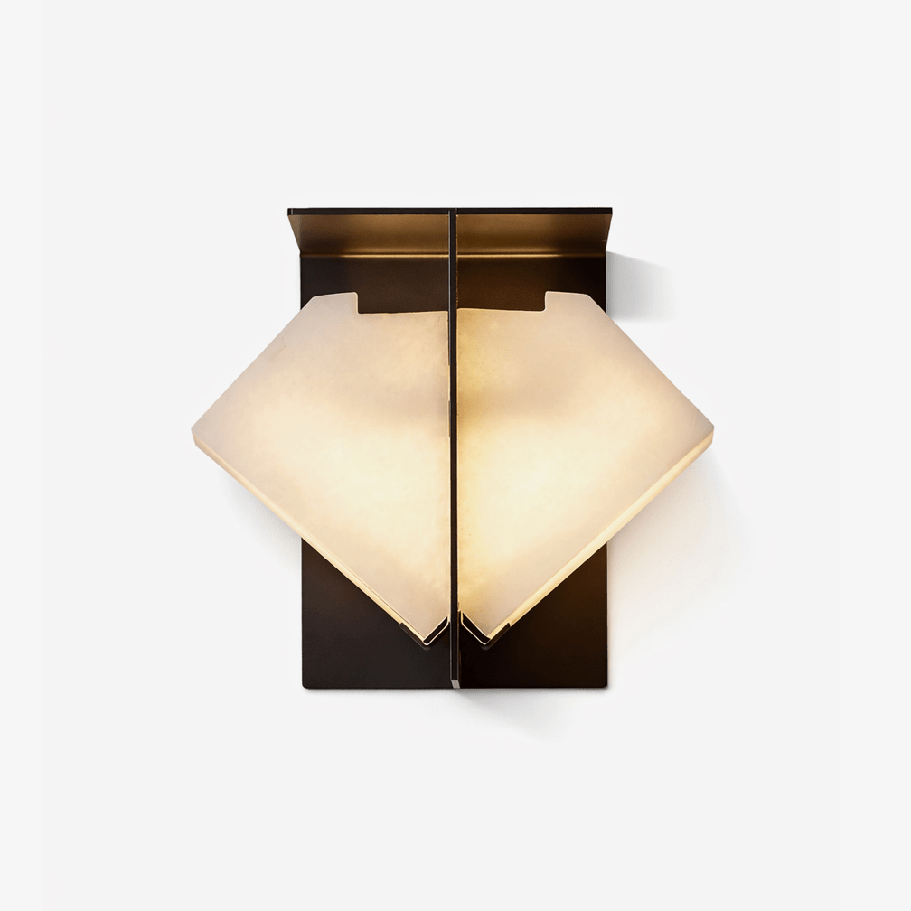 Folded Halo Alabaster Wall Sconce
