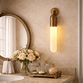 Alabaster Sculpted Tube Wall Sconce