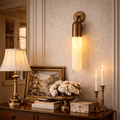 Alabaster Sculpted Tube Wall Sconce