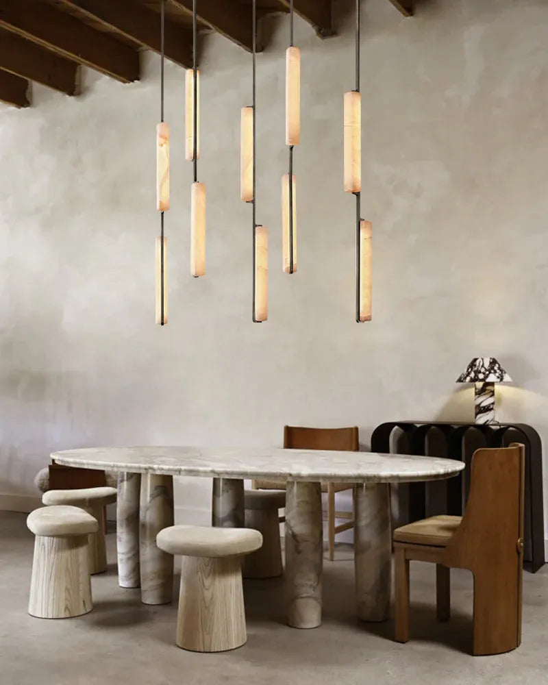 Audubon Alabaster Linear Chandelier 54" - King Lamps