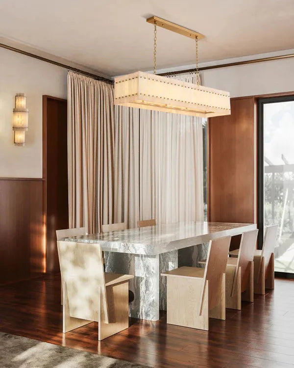 San Marco Alabaster Linear Chandelier 54" 72" - King Lamps