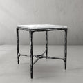 Thaddeus Forged Iron Mabrble Square Side Table 18