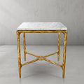 Thaddeus Forged Iron Mabrble Square Side Table 18