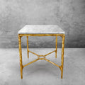 Thaddeus Forged Iron Mabrble Square Side Table 18