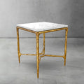 Thaddeus Forged Iron Mabrble Square Side Table 18