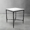 Thaddeus Forged Iron Mabrble Square Side Table 18