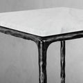 Thaddeus Forged Iron Mabrble Square Side Table 18