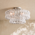 Amor 2-Tier Ghiaccio Glass Round Flushmount 18