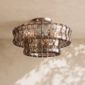 Amor 2-Tier Ghiaccio Glass Round Flushmount 18