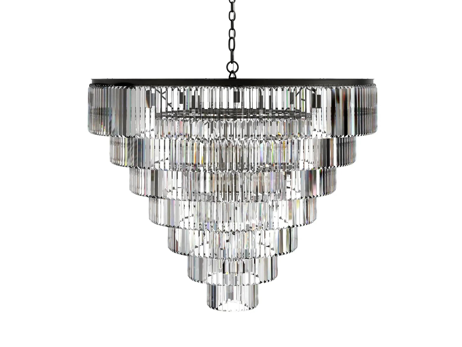Leyland Tiered Round Crystal Chandelier - King Lamps