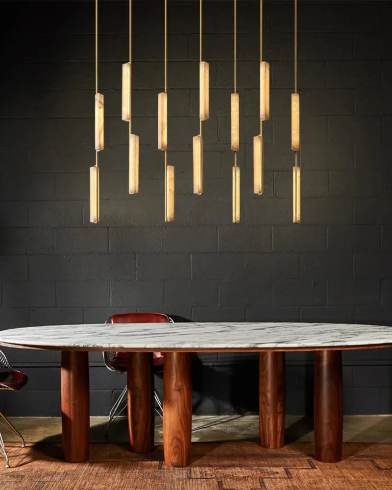 Audubon Alabaster Linear Chandelier 54" - King Lamps