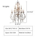 French Vintage Candle Chandelier for Living Room/Bedroom-King Lamps