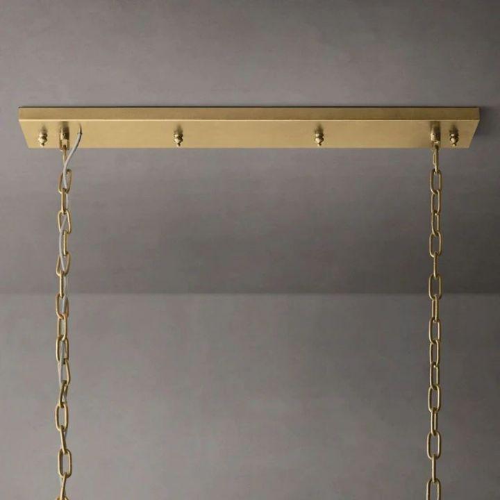 Rhys Crystal Art Deco Single Rectangular Chandelier 49"W/60"W - King Lamps