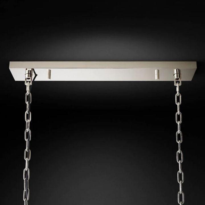 Rhys Crystal Art Deco Single Rectangular Chandelier 49"W/60"W - King Lamps