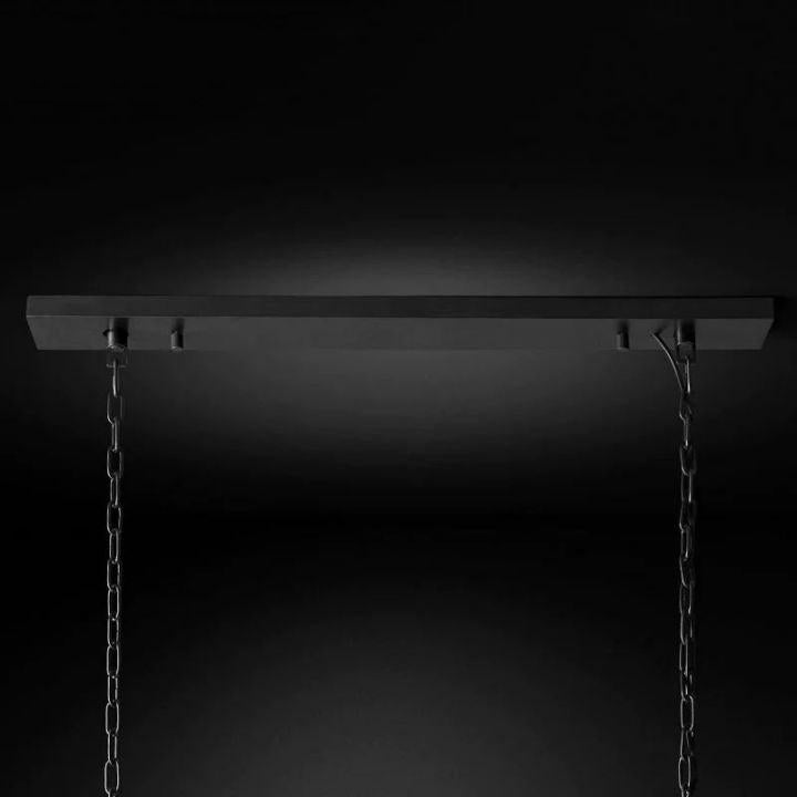 Rhys Crystal Art Deco Single Rectangular Chandelier 49"W/60"W - King Lamps
