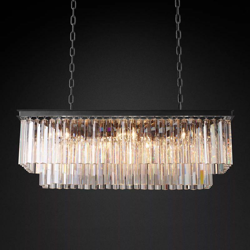 1920S Odeon Rectangular Chandelier 40" - King Lamps