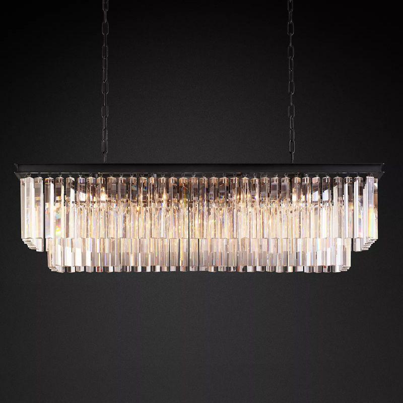 1920S Odeon Rectangular Chandelier 49" - King Lamps