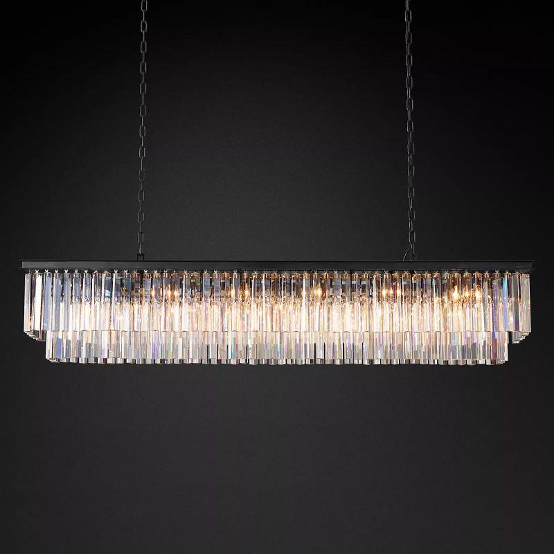 1920S Odeon Rectangular Chandelier 72" - King Lamps
